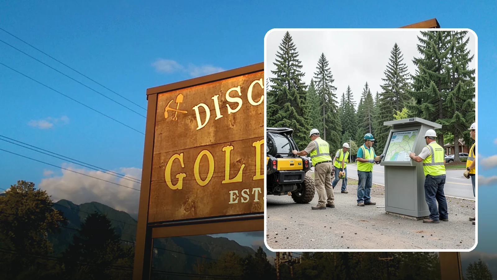 Kiosk Installation in Gold Bar, Snohomish County, WA - We install community information kiosks at trailheads, parks, and civic gathering places for posted notices and maps.