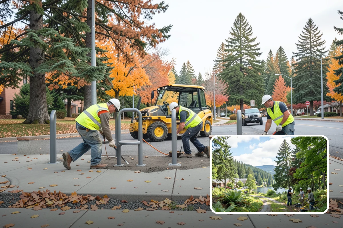 Kiosk Installation in Lake Forest Park, King County, WA - Provides a protected, official surface for public postings and maps