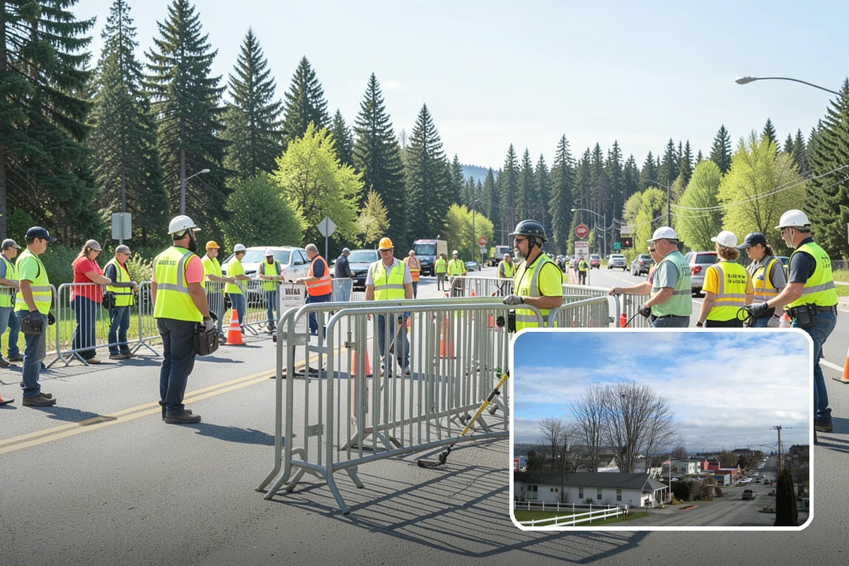 Kiosk Installation in Langley, Island County, WA - Provides a protected, official surface for public postings and maps