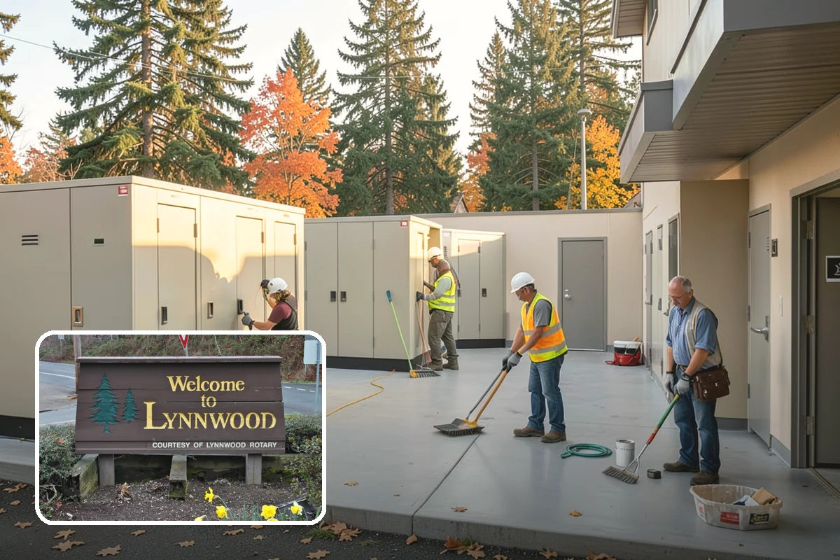 Kiosk Installation in Lynnwood, Snohomish County, WA - Provides a protected, official surface for public postings and maps