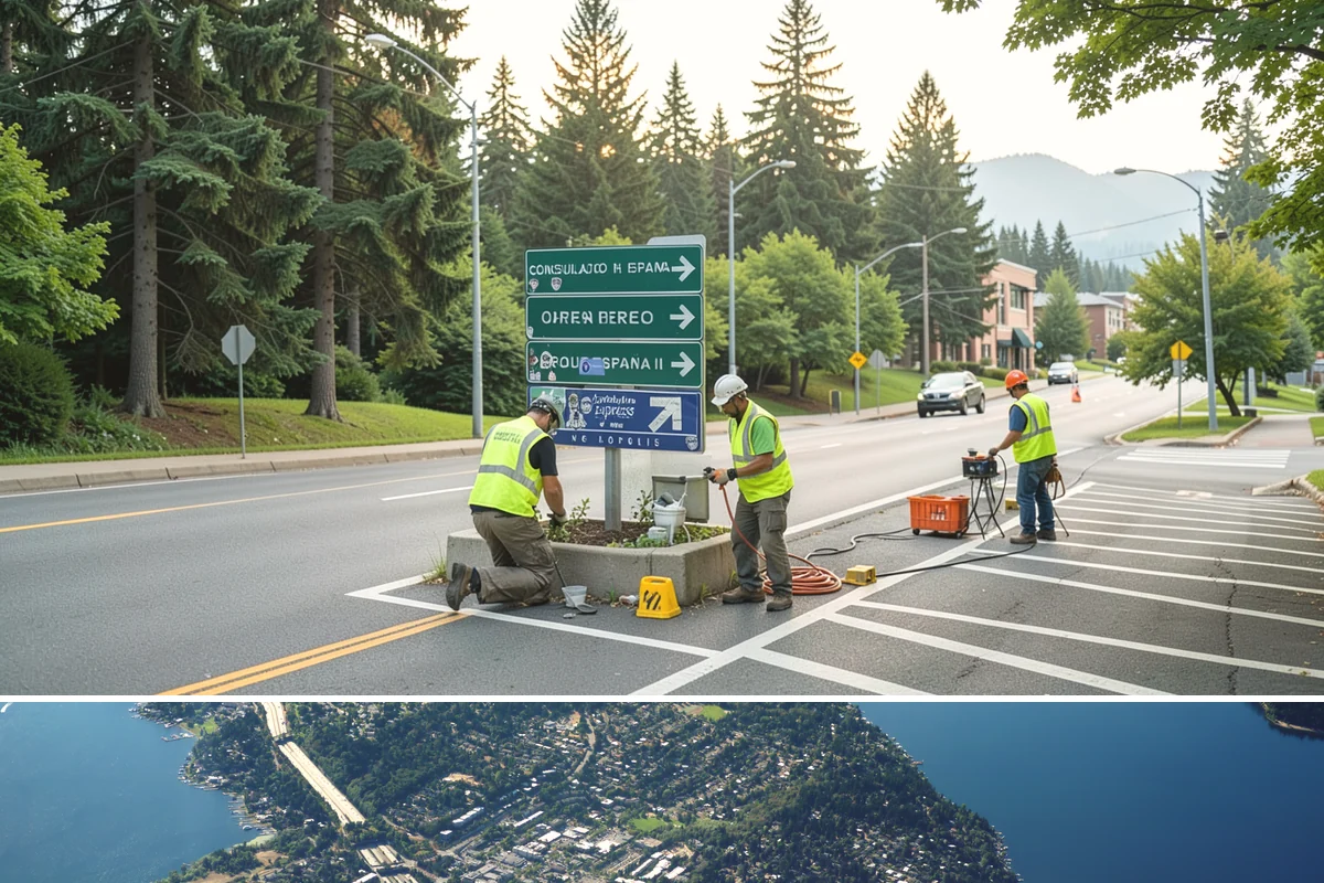 Kiosk Installation in Mercer Island, King County, WA - Footing and installation work is best scheduled in drier months for reliable concrete cures, though covered kiosks can be set...