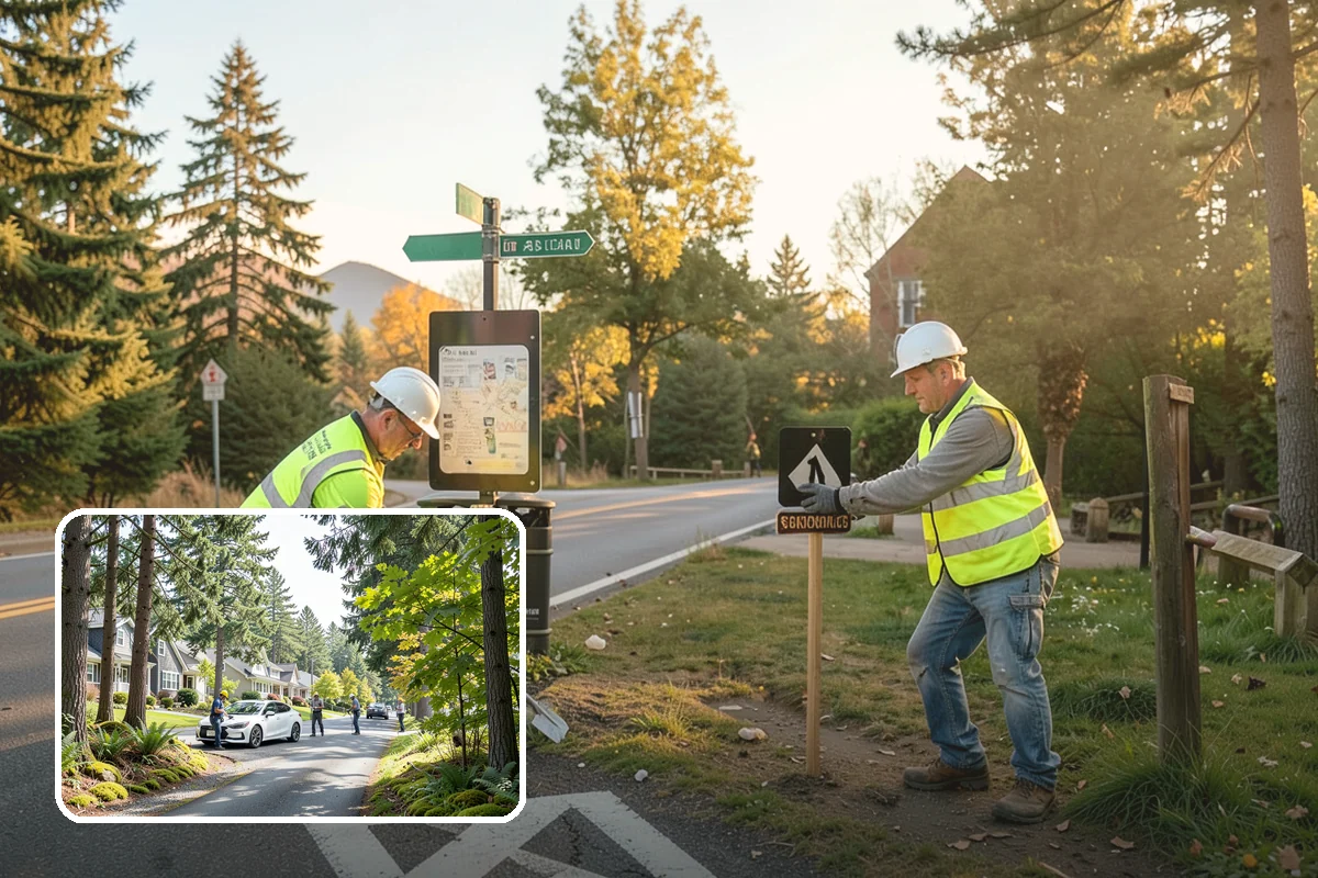 Kiosk Installation in Normandy Park, King County, WA - Provides a protected, official surface for public postings and maps