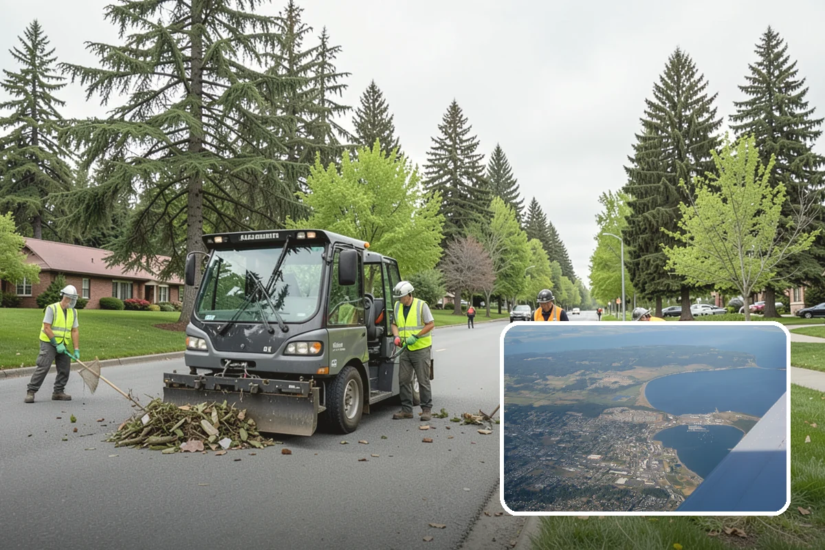 Kiosk Installation in Oak Harbor, Island County, WA - Provides a protected, official surface for public postings and maps