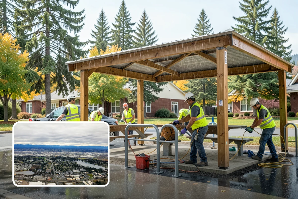 Kiosk Installation in SeaTac, King County, WA - Provides a protected, official surface for public postings and maps