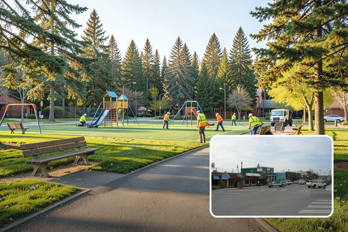 Kiosk Installation in Stanwood, Snohomish County, WA - Provides a protected, official surface for public postings and maps