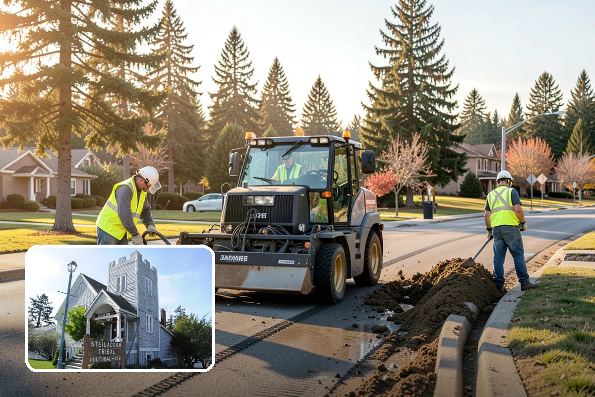 Kiosk Installation in Steilacoom, Pierce County, WA - Provides a protected, official surface for public postings and maps