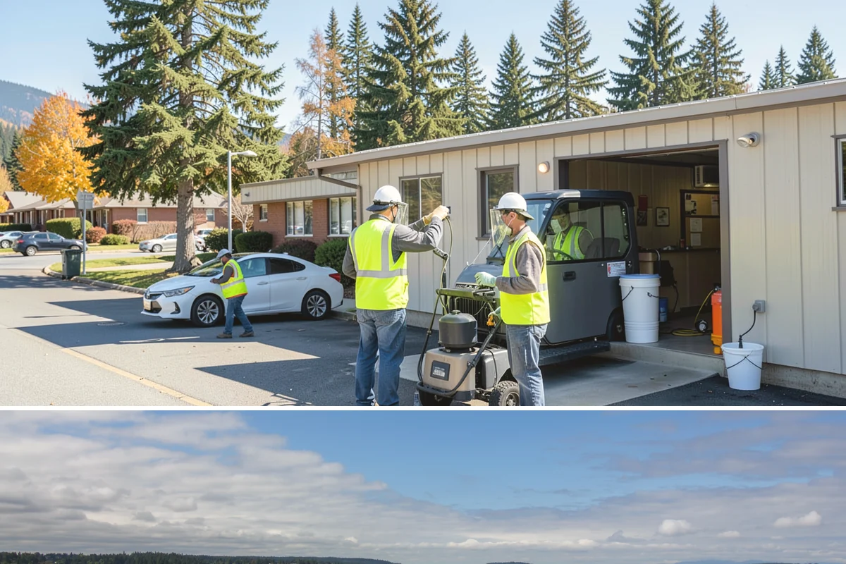 Kiosk Installation in University Place, Pierce County, WA - Footing and installation work is best scheduled in drier months for reliable concrete cures, though covered kiosks can be set...