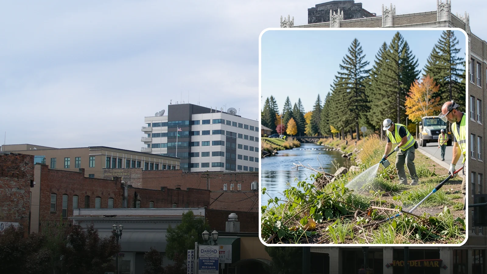 Knotweed Treatment in Everett, Snohomish County, WA - Multi-year stem-injection and foliar program to suppress invasive knotweed along waterways and public land.