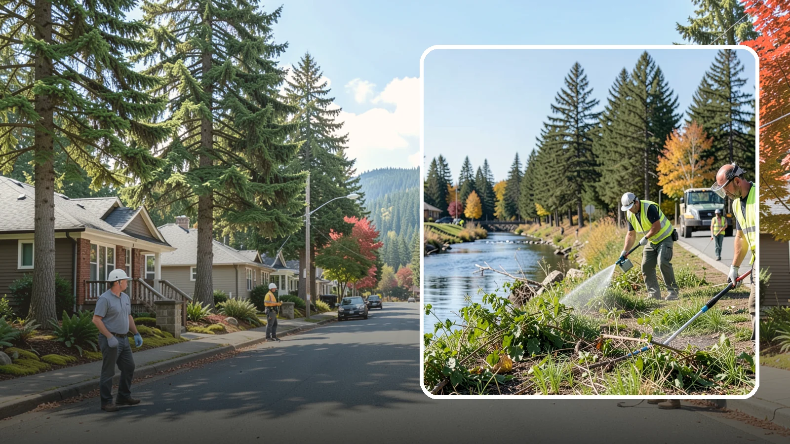 Knotweed Treatment in Hunts Point, King County, WA - Multi-year stem-injection and foliar program to suppress invasive knotweed along waterways and public land.