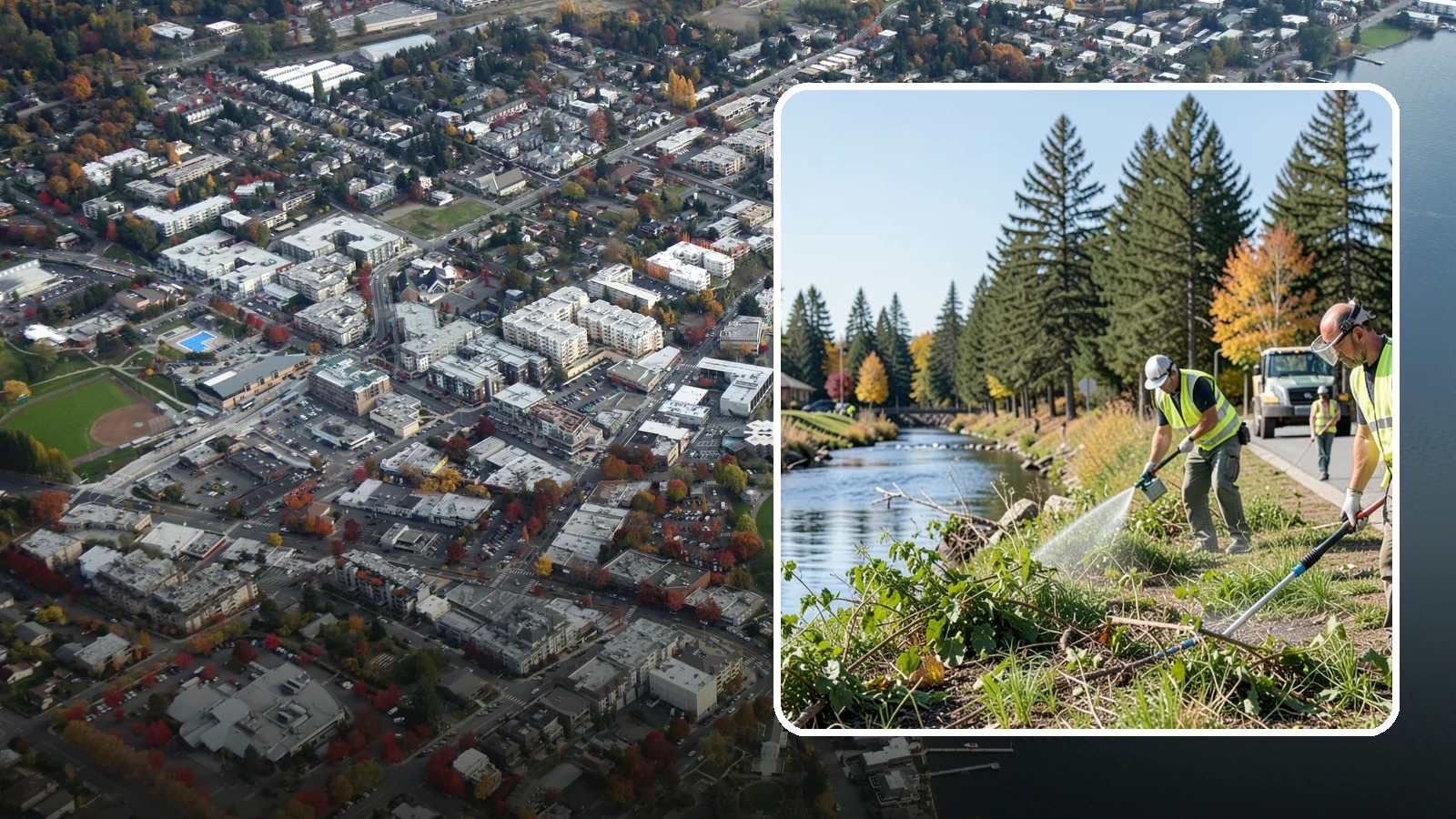 Knotweed Treatment in Kirkland, King County, WA - Multi-year stem-injection and foliar program to suppress invasive knotweed along waterways and public land.