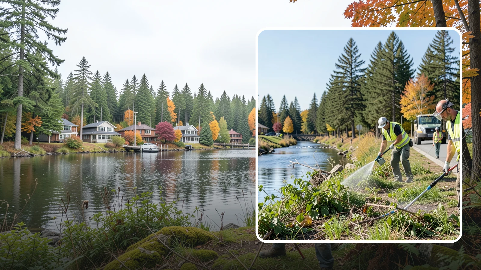 Knotweed Treatment in La Conner, Skagit County, WA - Multi-year stem-injection and foliar program to suppress invasive knotweed along waterways and public land.
