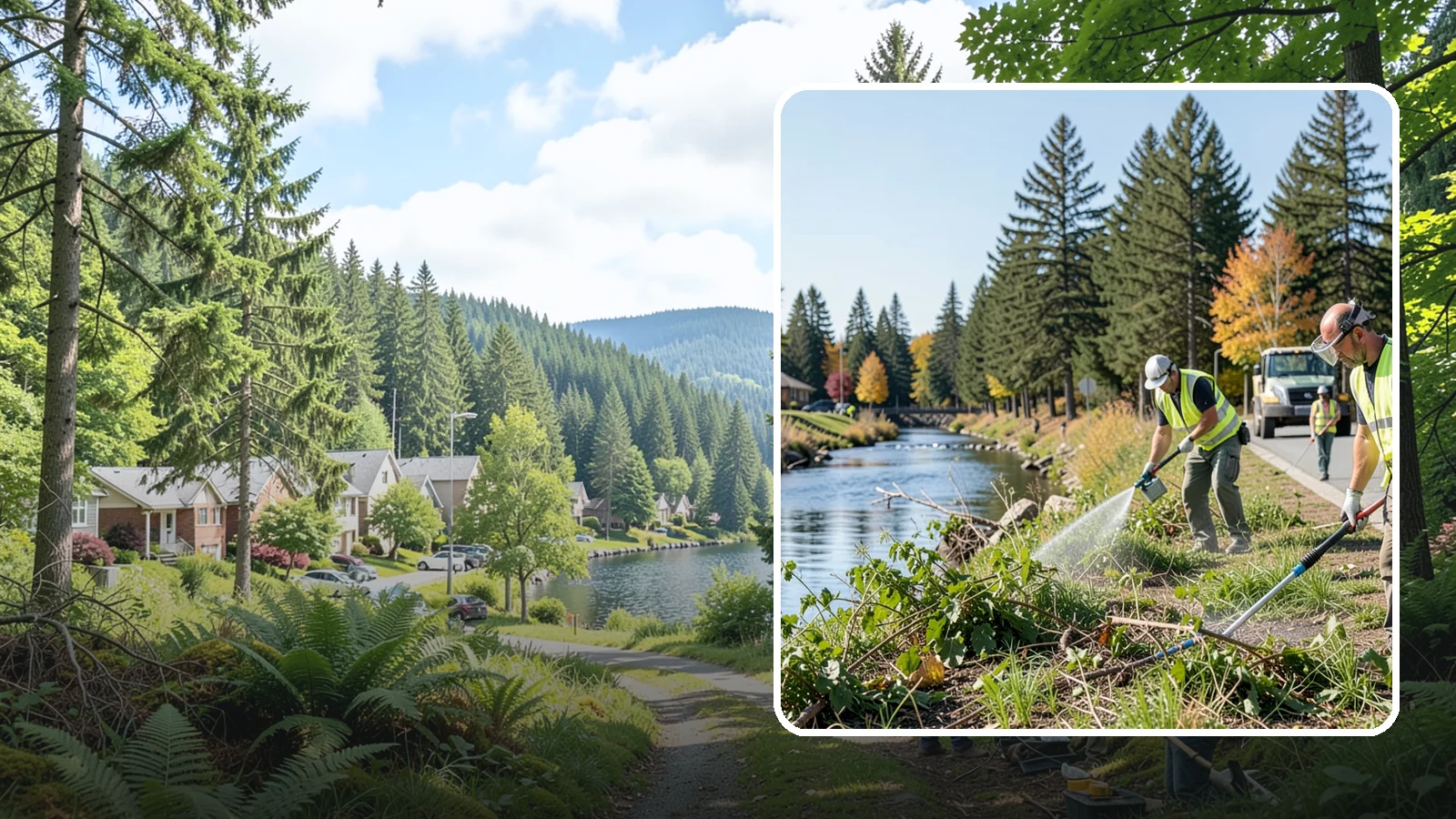 Knotweed Treatment in Lake Forest Park, King County, WA - Multi-year stem-injection and foliar program to suppress invasive knotweed along waterways and public land.