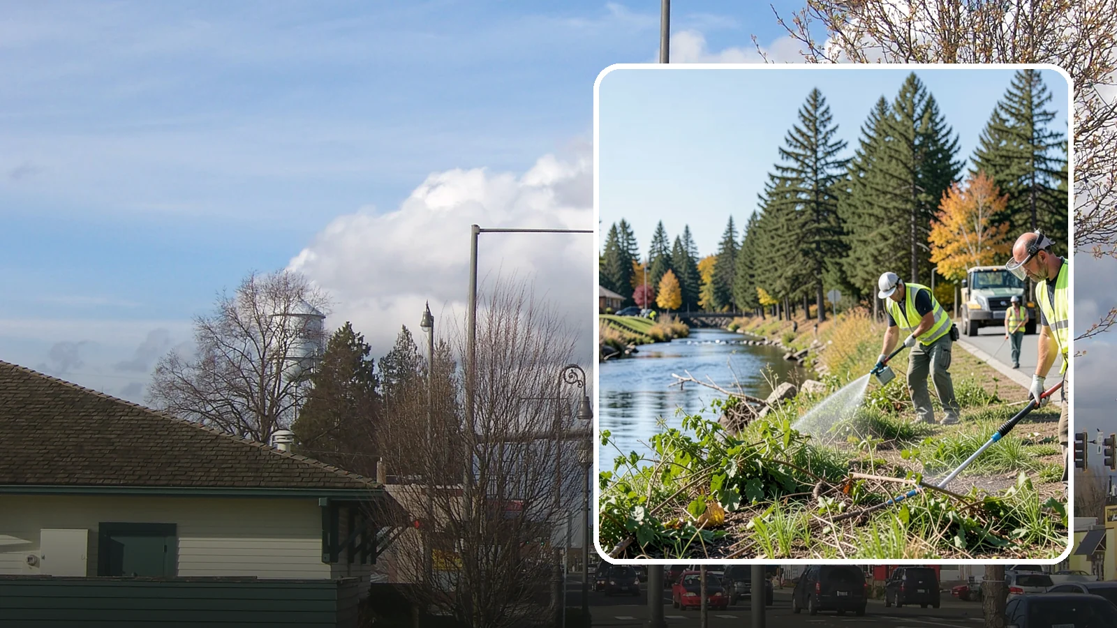 Knotweed Treatment in Marysville, Snohomish County, WA - Multi-year stem-injection and foliar program to suppress invasive knotweed along waterways and public land.