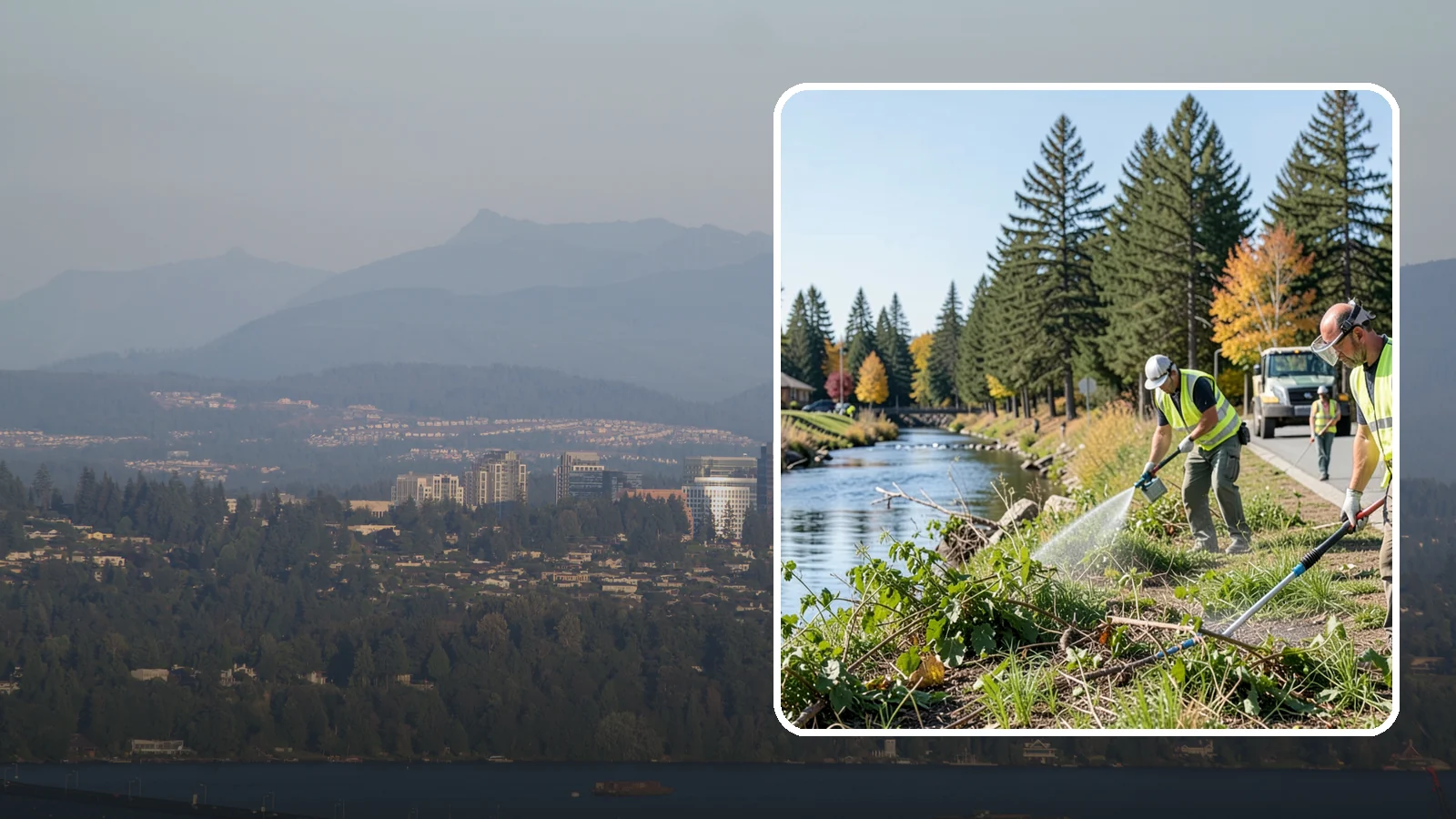 Knotweed Treatment in Medina, King County, WA - Multi-year stem-injection and foliar program to suppress invasive knotweed along waterways and public land.