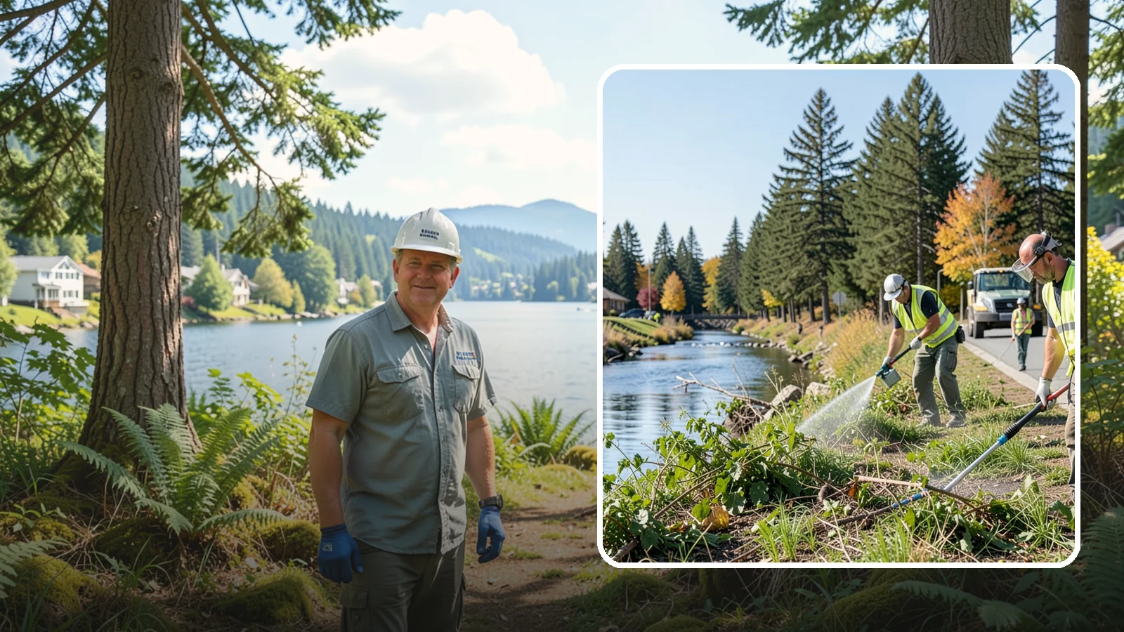 Knotweed Treatment in Milton, King County, WA - Multi-year stem-injection and foliar program to suppress invasive knotweed along waterways and public land.