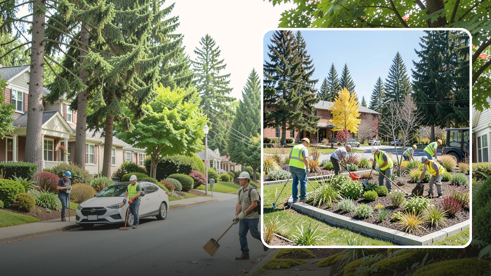 Landscape Renovations in Beaux Arts Village, King County, WA - Renovation of tired or failing public landscapes into durable, low-maintenance, and attractive grounds.