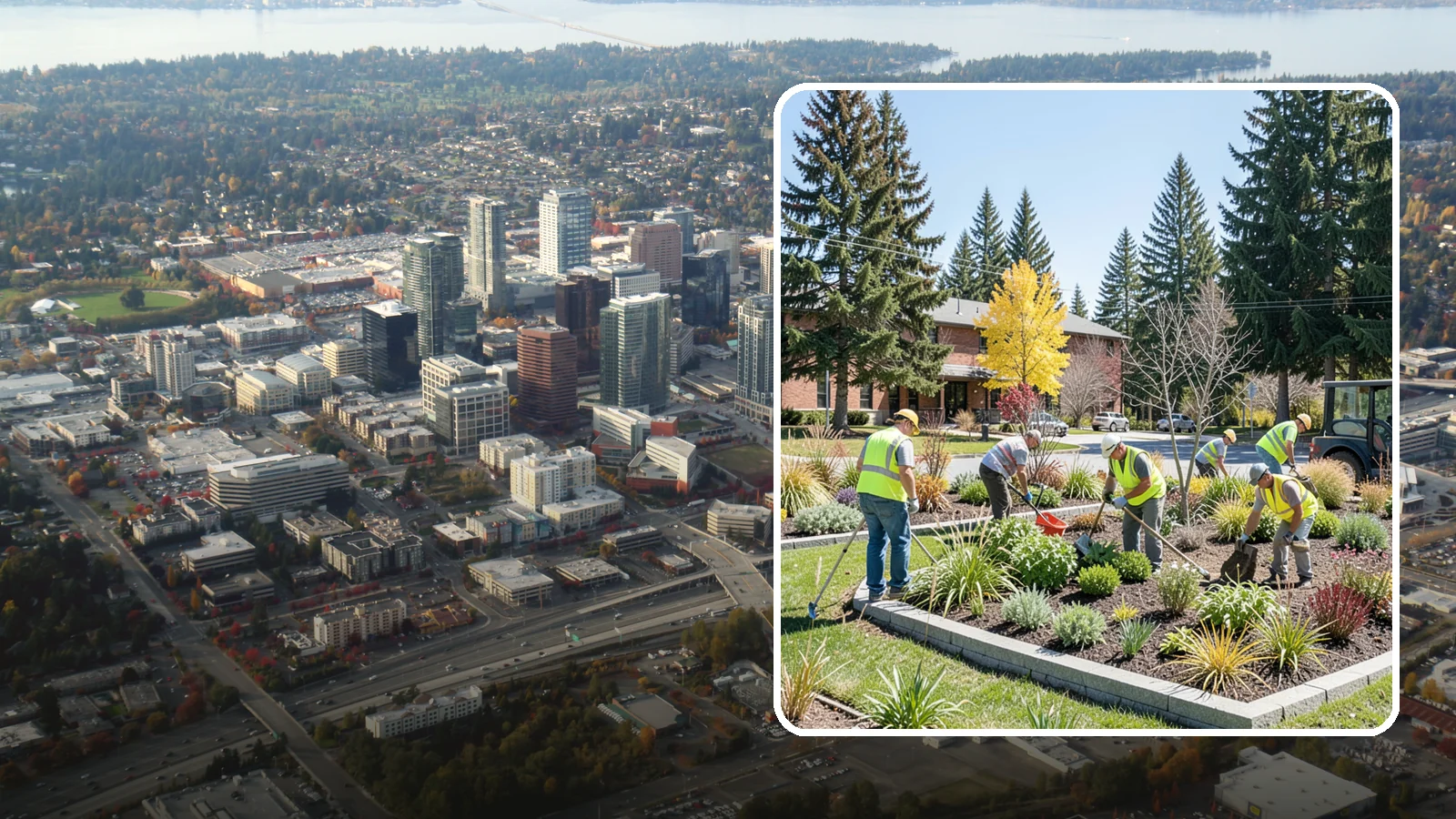 Landscape Renovations in Bellevue, King County, WA - Renovation of tired or failing public landscapes into durable, low-maintenance, and attractive grounds.
