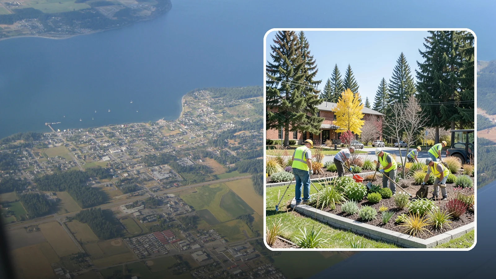 Landscape Renovations in Coupeville, Island County, WA - Renovation of tired or failing public landscapes into durable, low-maintenance, and attractive grounds.