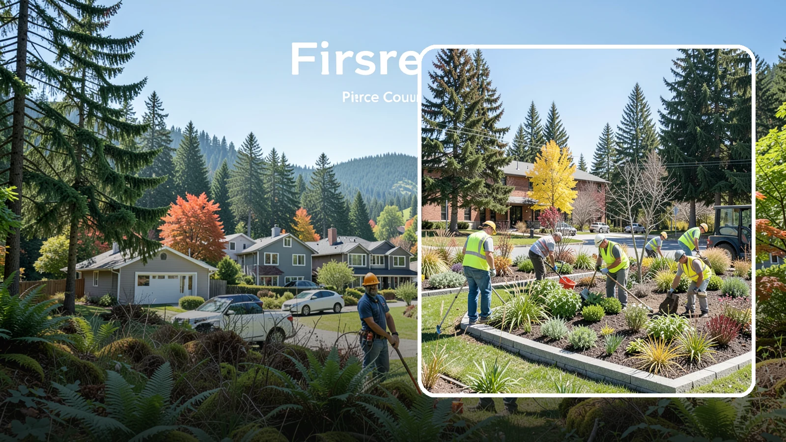 Landscape Renovations in Fircrest, Pierce County, WA - Renovation of tired or failing public landscapes into durable, low-maintenance, and attractive grounds.