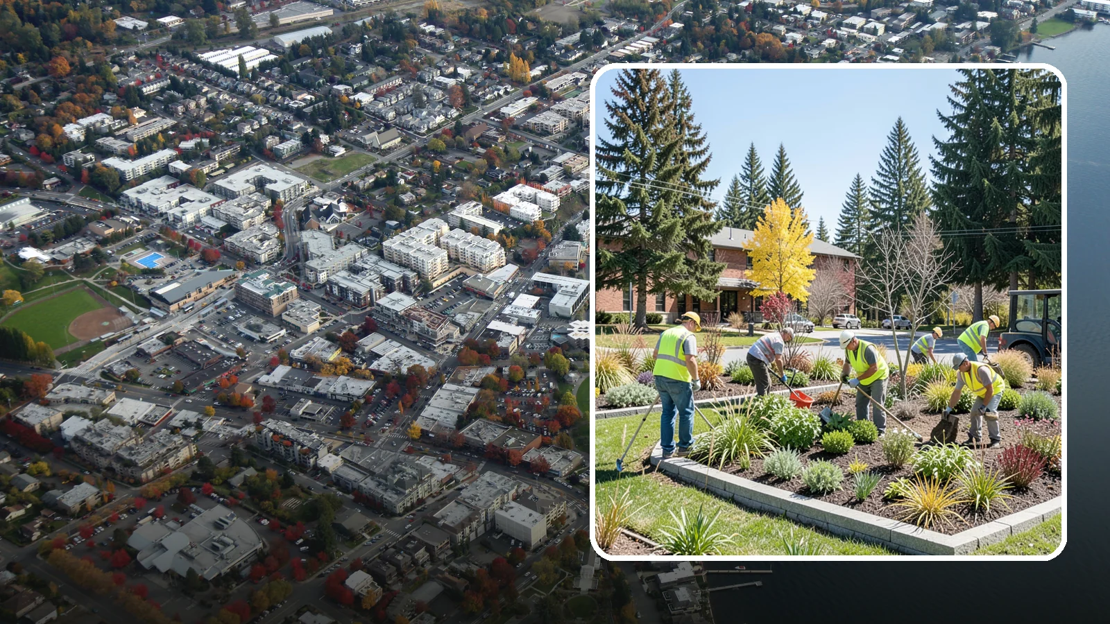 Landscape Renovations in Kirkland, King County, WA - Renovation of tired or failing public landscapes into durable, low-maintenance, and attractive grounds.