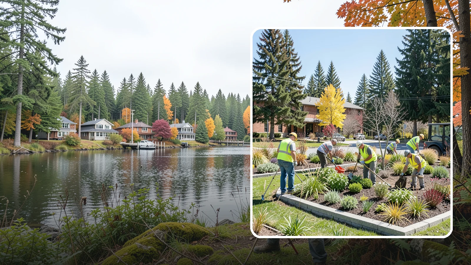Landscape Renovations in La Conner, Skagit County, WA - Renovation of tired or failing public landscapes into durable, low-maintenance, and attractive grounds.