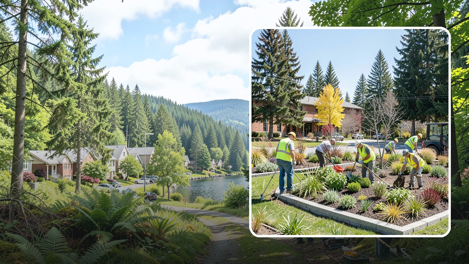 Landscape Renovations in Lake Forest Park, King County, WA - Renovation of tired or failing public landscapes into durable, low-maintenance, and attractive grounds.