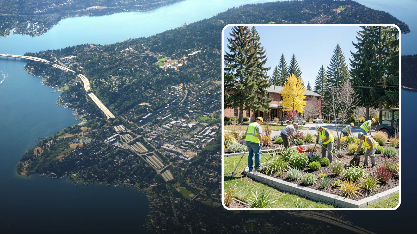 Landscape Renovations in Mercer Island, King County, WA - Renovation of tired or failing public landscapes into durable, low-maintenance, and attractive grounds.