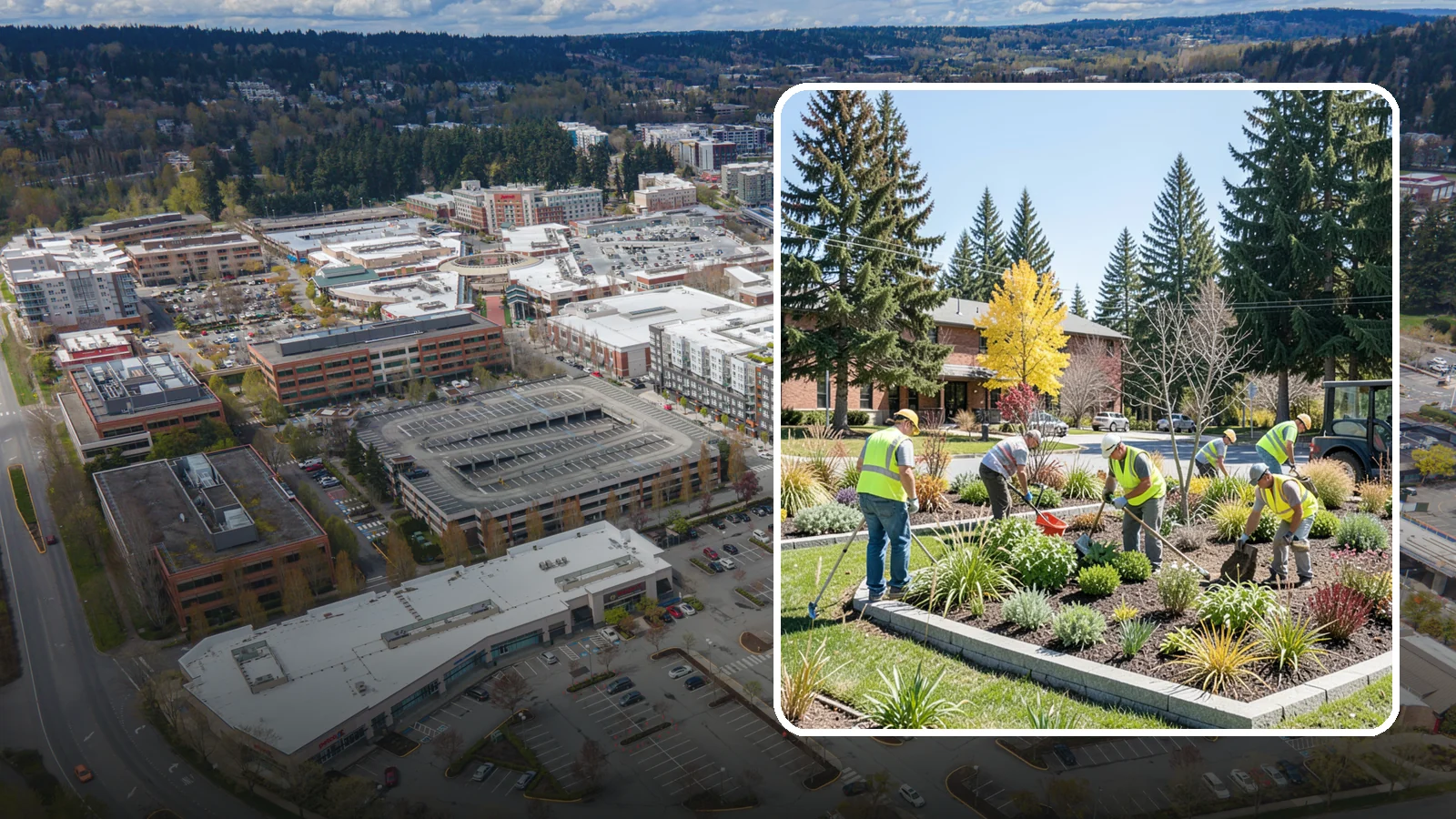 Landscape Renovations in Redmond, King County, WA - Renovation of tired or failing public landscapes into durable, low-maintenance, and attractive grounds.