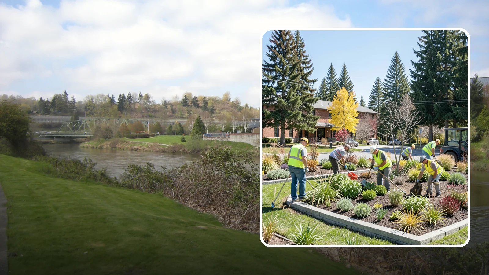 Landscape Renovations in Tukwila, King County, WA - Renovation of tired or failing public landscapes into durable, low-maintenance, and attractive grounds.