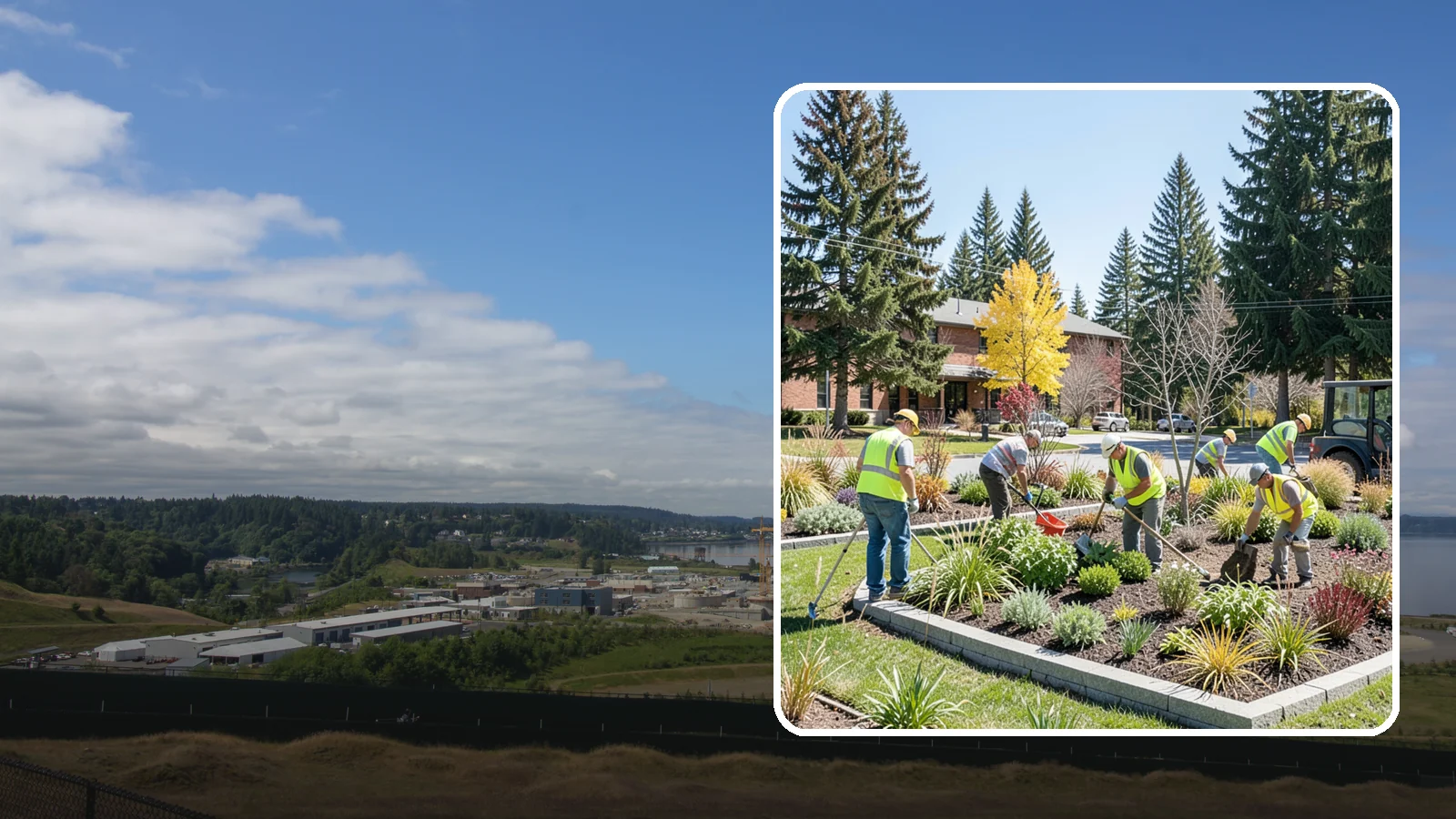 Landscape Renovations in University Place, Pierce County, WA - Renovation of tired or failing public landscapes into durable, low-maintenance, and attractive grounds.
