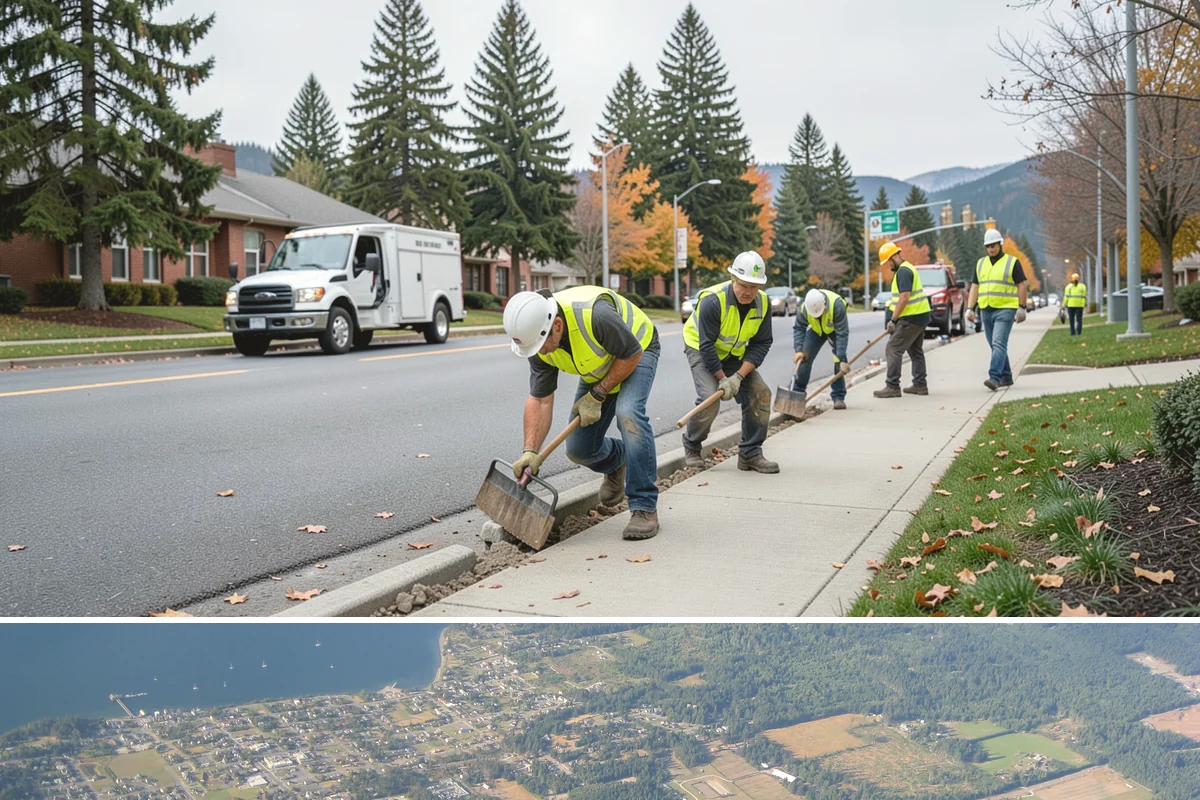 Landslide Debris Removal in Coupeville, Island County, WA - Slide activity intensifies from December through March as prolonged rainfall saturates hillside soils across the region.