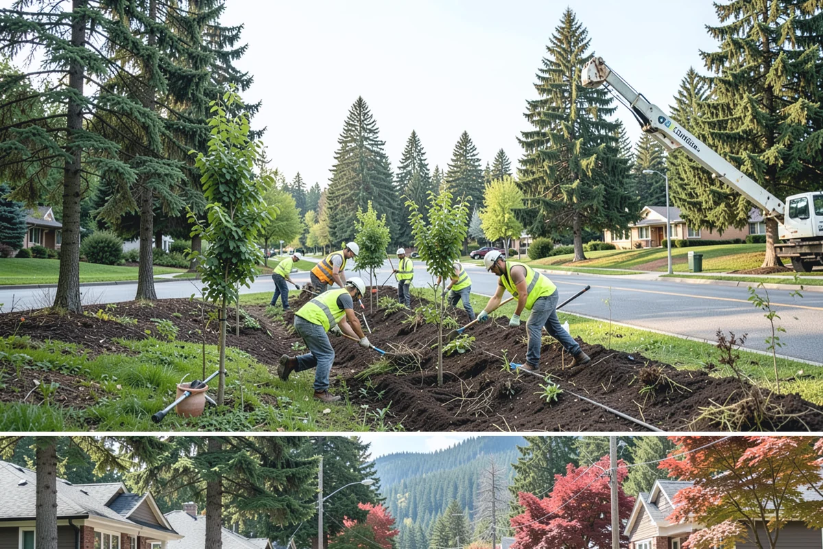 Landslide Debris Removal in Hunts Point, King County, WA - Slide activity intensifies from December through March as prolonged rainfall saturates hillside soils across the region.