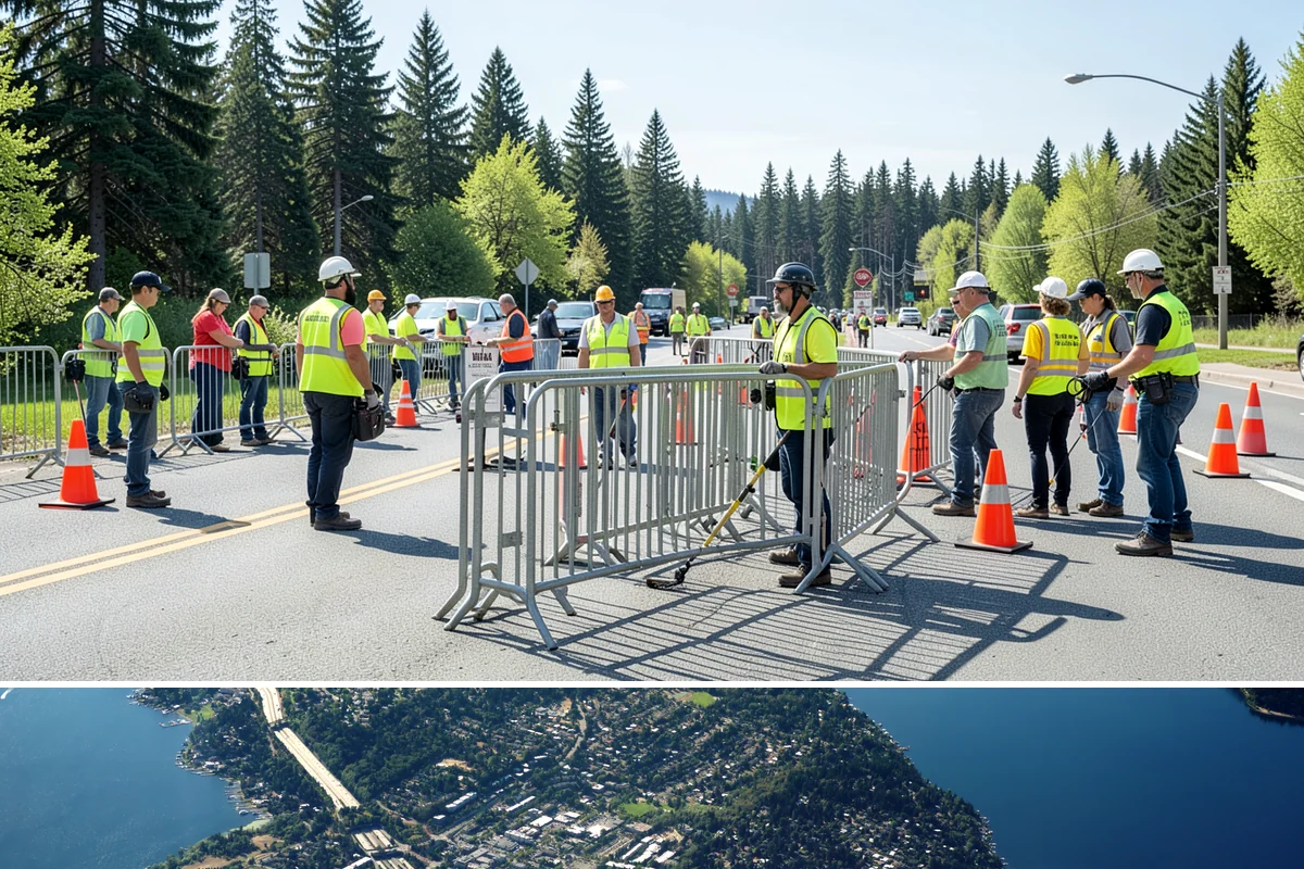 Landslide Debris Removal in Mercer Island, King County, WA - Slide activity intensifies from December through March as prolonged rainfall saturates hillside soils across the region.