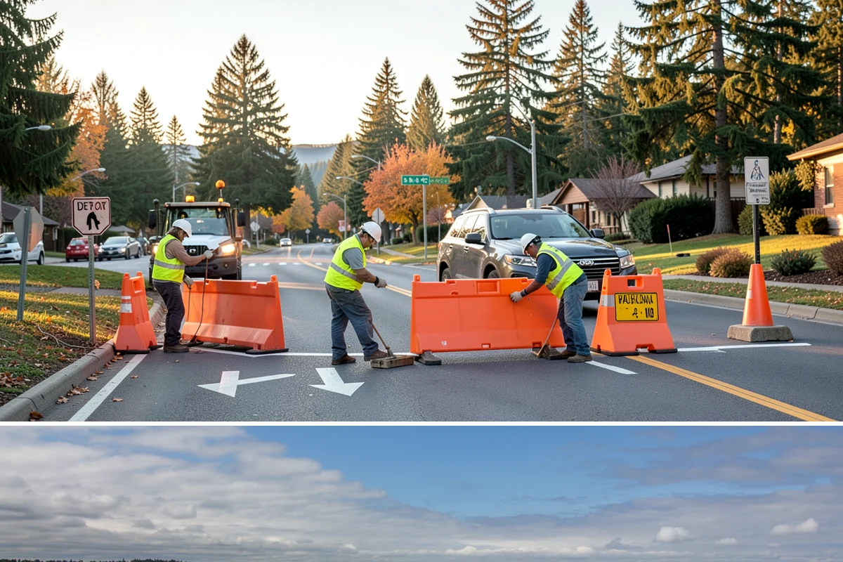 Landslide Debris Removal in University Place, Pierce County, WA - Slide activity intensifies from December through March as prolonged rainfall saturates hillside soils across the region.