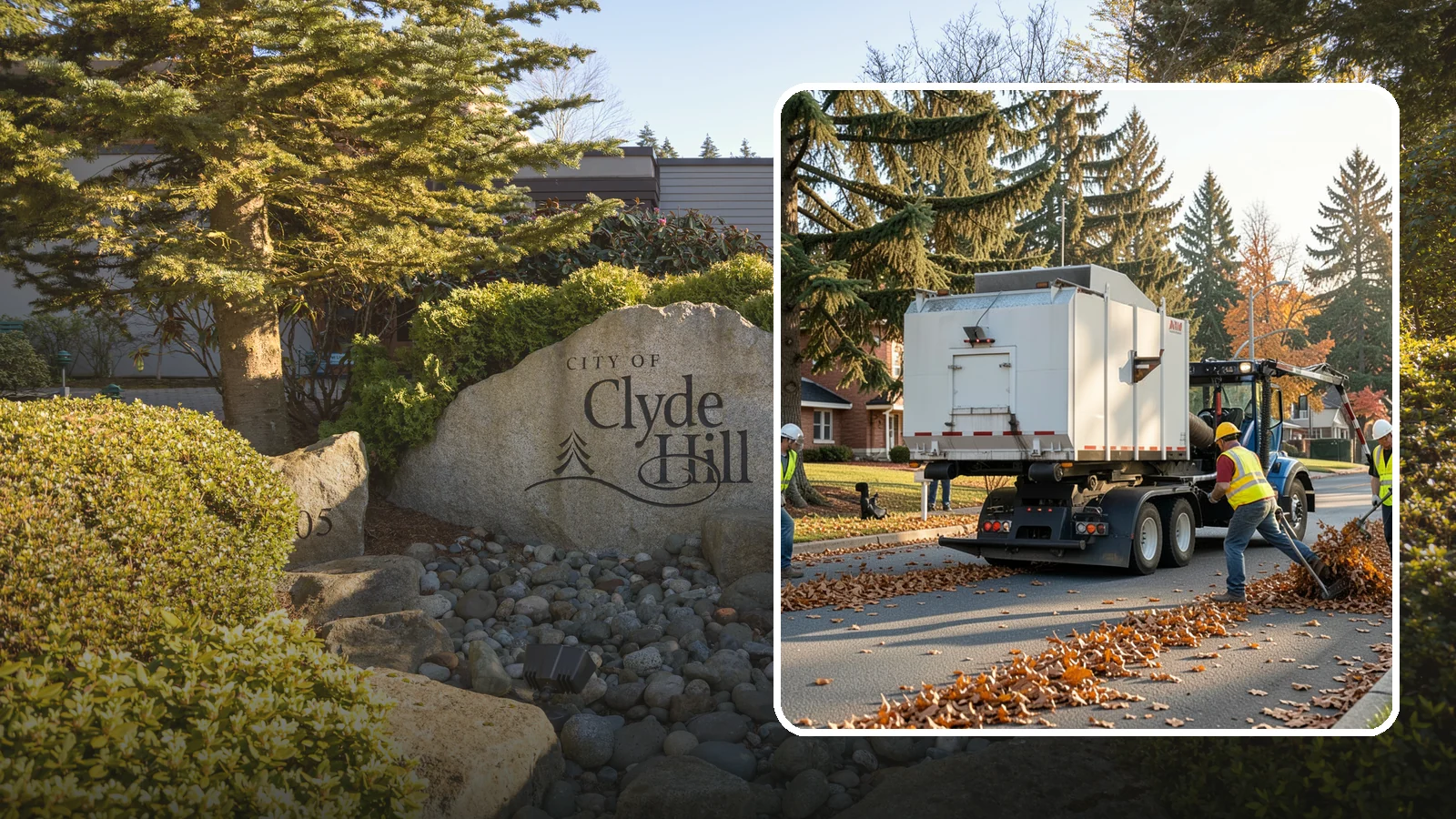 Leaf Collection in Clyde Hill, King County, WA - Seasonal collection and removal of fallen leaves from streets, gutters, and public grounds.