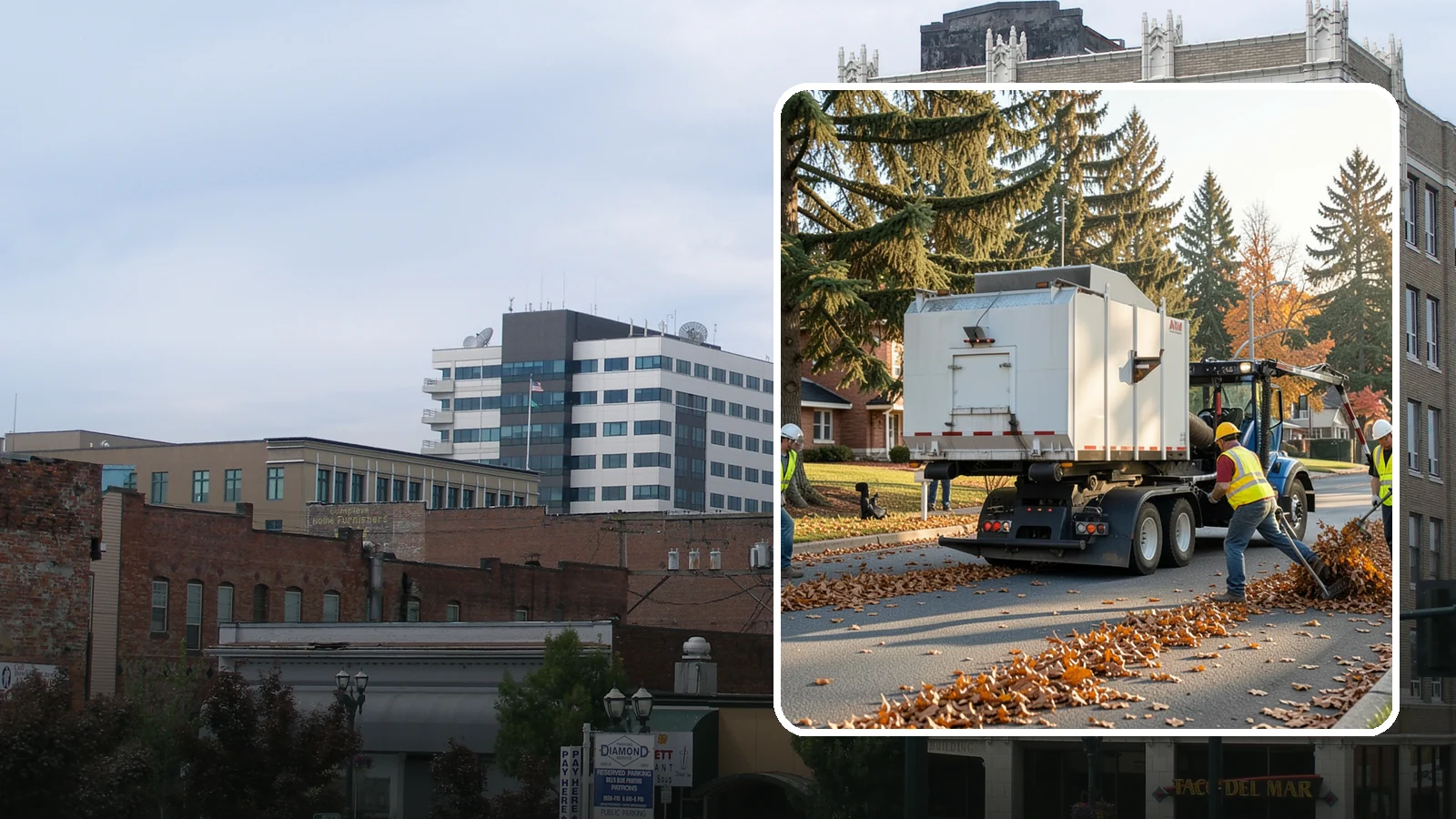 Leaf Collection in Everett, Snohomish County, WA - Seasonal collection and removal of fallen leaves from streets, gutters, and public grounds.