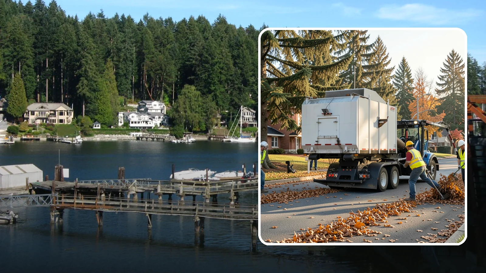 Leaf Collection in Gig Harbor, Pierce County, WA - Seasonal collection and removal of fallen leaves from streets, gutters, and public grounds.