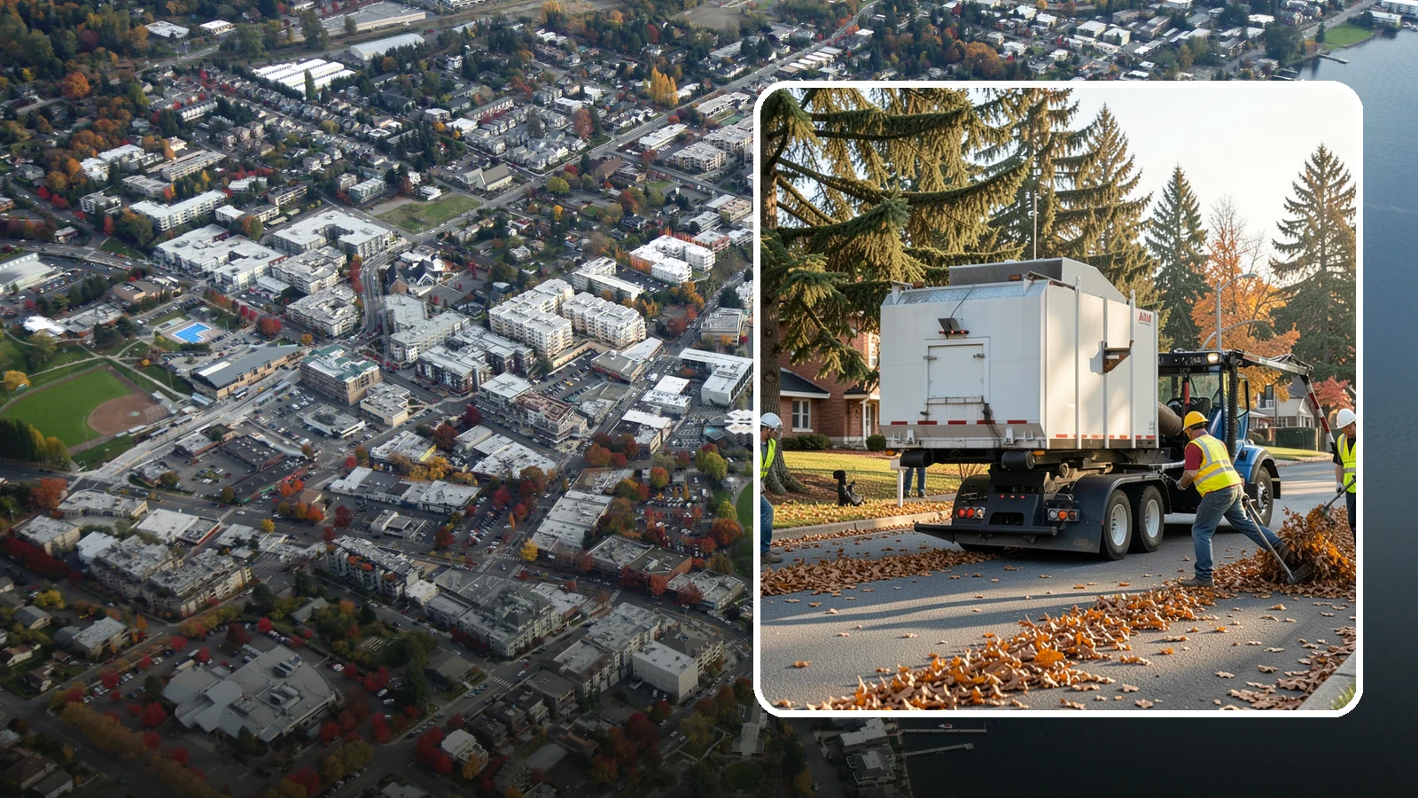 Leaf Collection in Kirkland, King County, WA - Seasonal collection and removal of fallen leaves from streets, gutters, and public grounds.