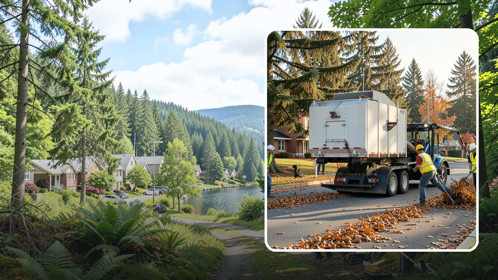 Leaf Collection in Lake Forest Park, King County, WA - Seasonal collection and removal of fallen leaves from streets, gutters, and public grounds.