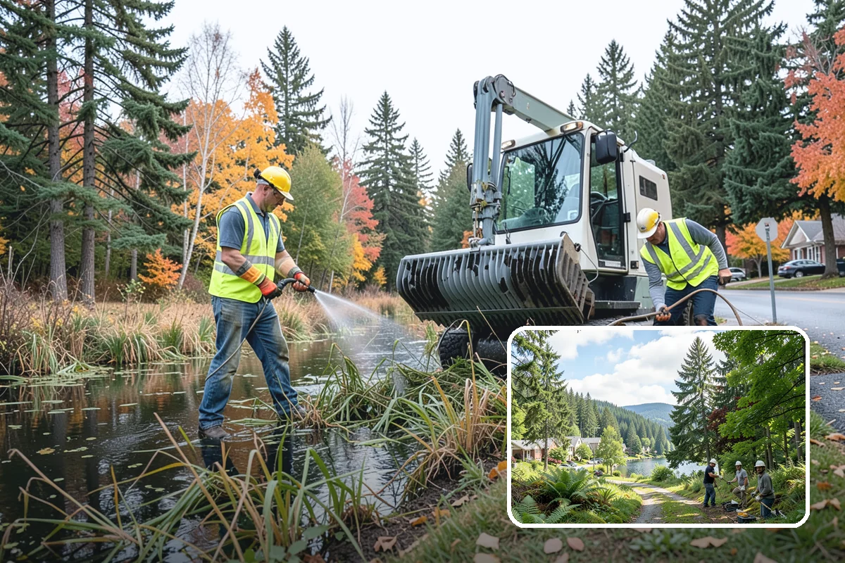Leaf Collection in Lake Forest Park, King County, WA - Clear gutters and catch basins