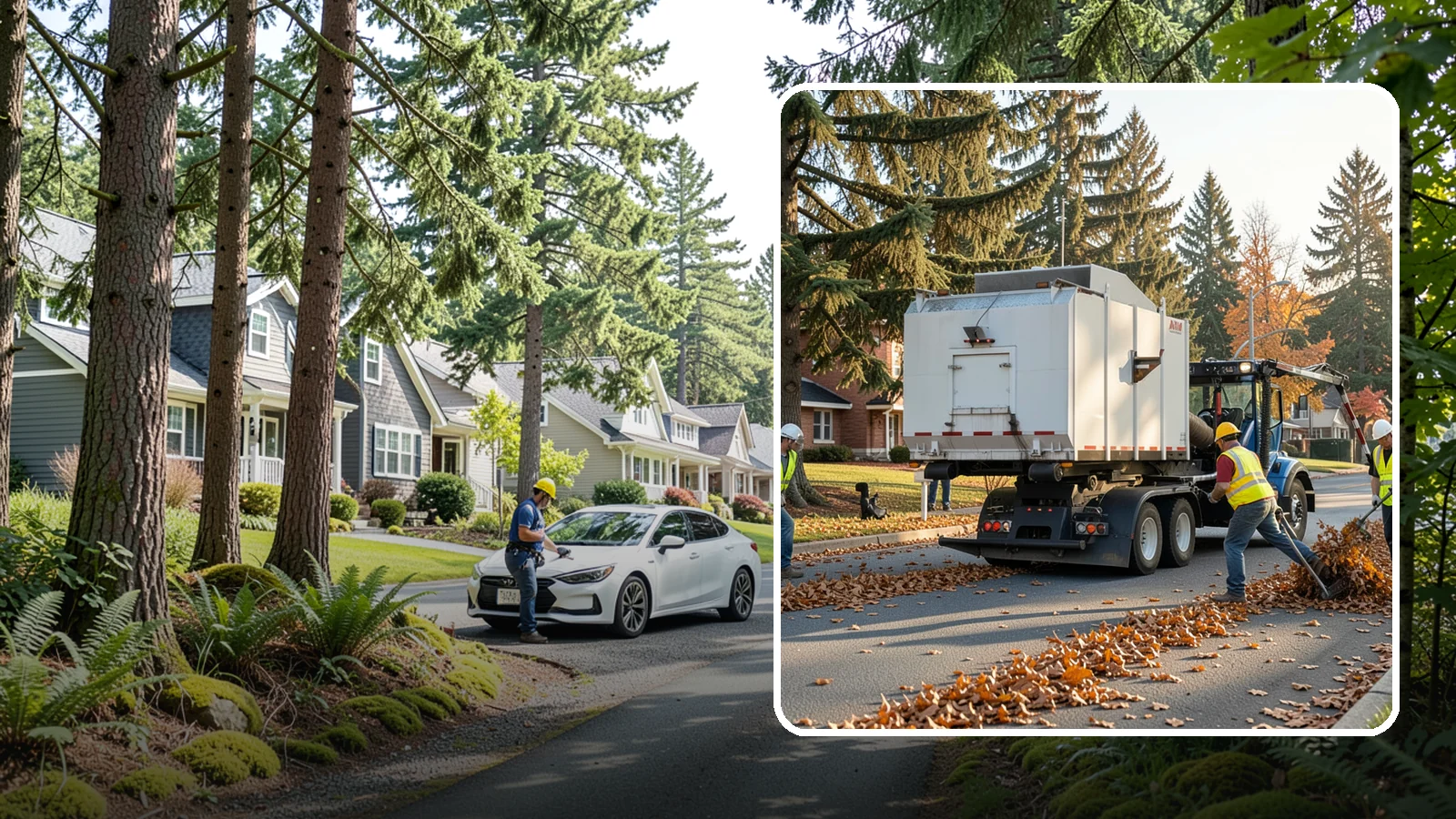 Leaf Collection in Normandy Park, King County, WA - Seasonal collection and removal of fallen leaves from streets, gutters, and public grounds.