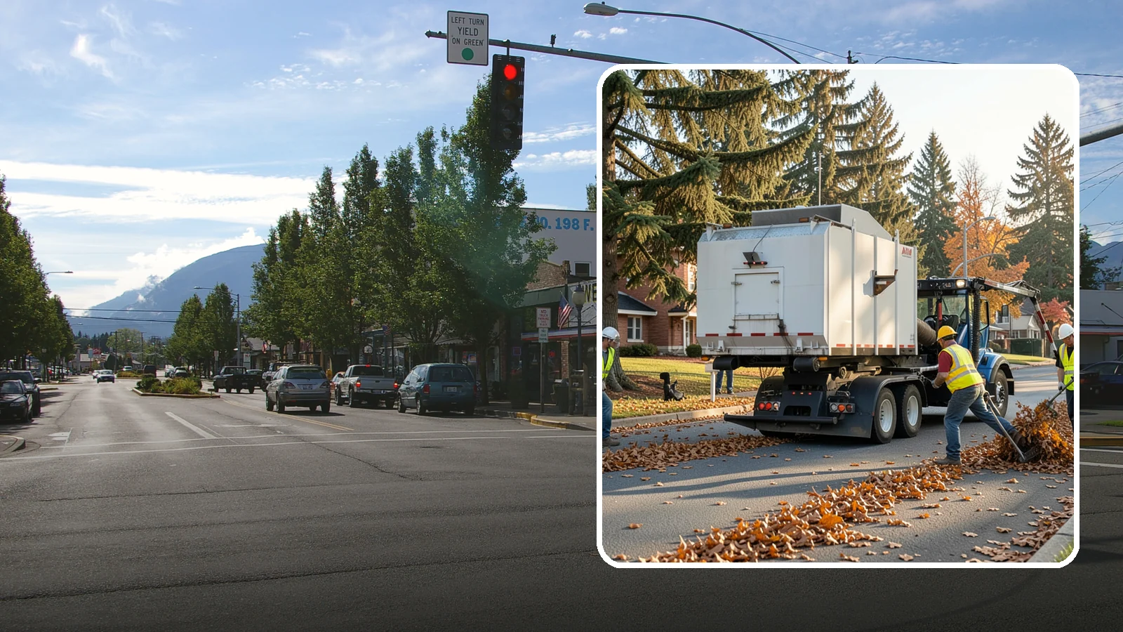 Leaf Collection in North Bend, King County, WA - Seasonal collection and removal of fallen leaves from streets, gutters, and public grounds.