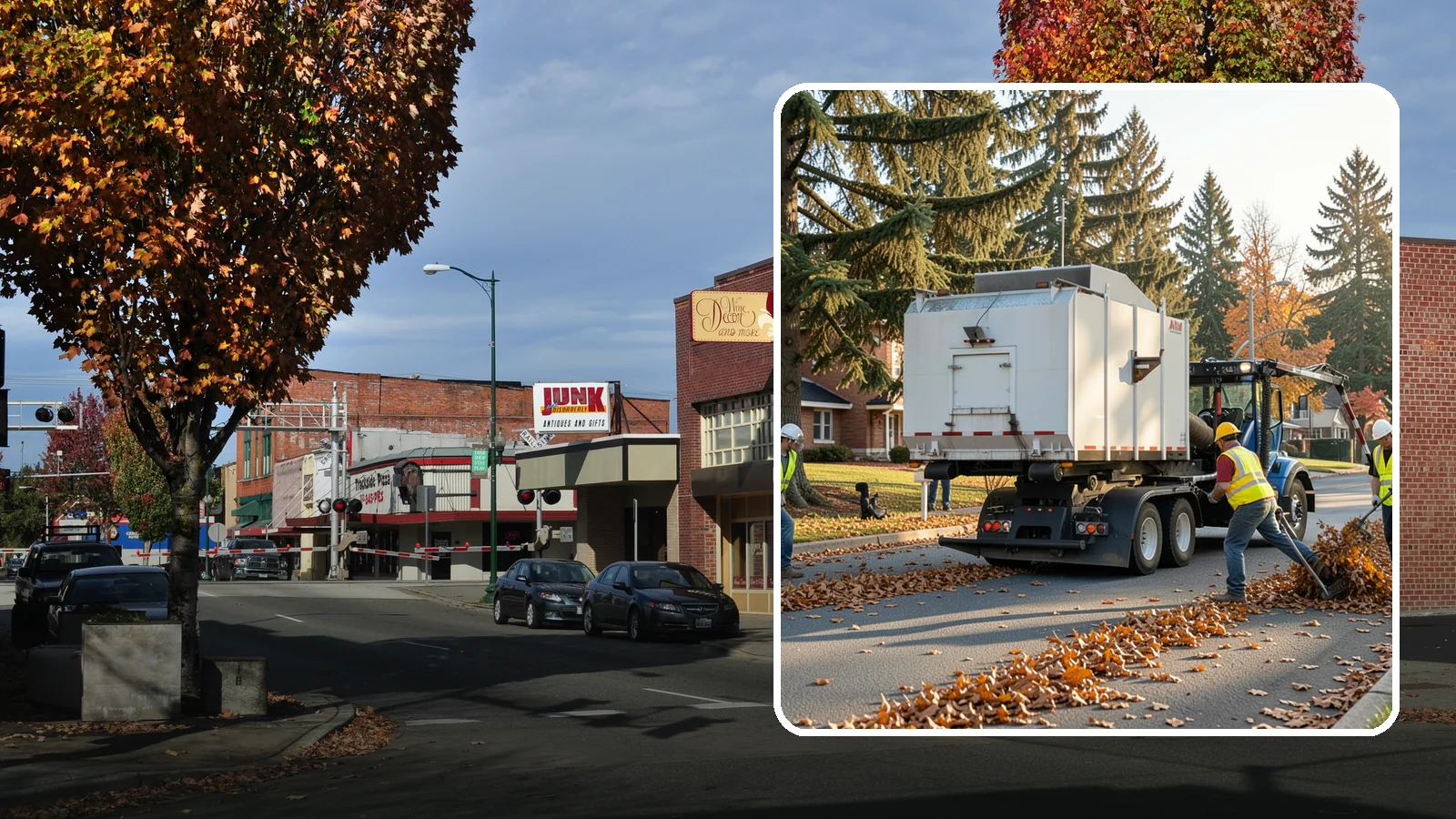 Leaf Collection in Puyallup, Pierce County, WA - Seasonal collection and removal of fallen leaves from streets, gutters, and public grounds.
