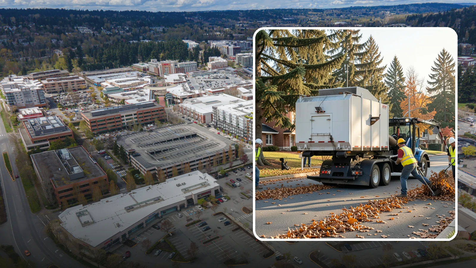 Leaf Collection in Redmond, King County, WA - Seasonal collection and removal of fallen leaves from streets, gutters, and public grounds.