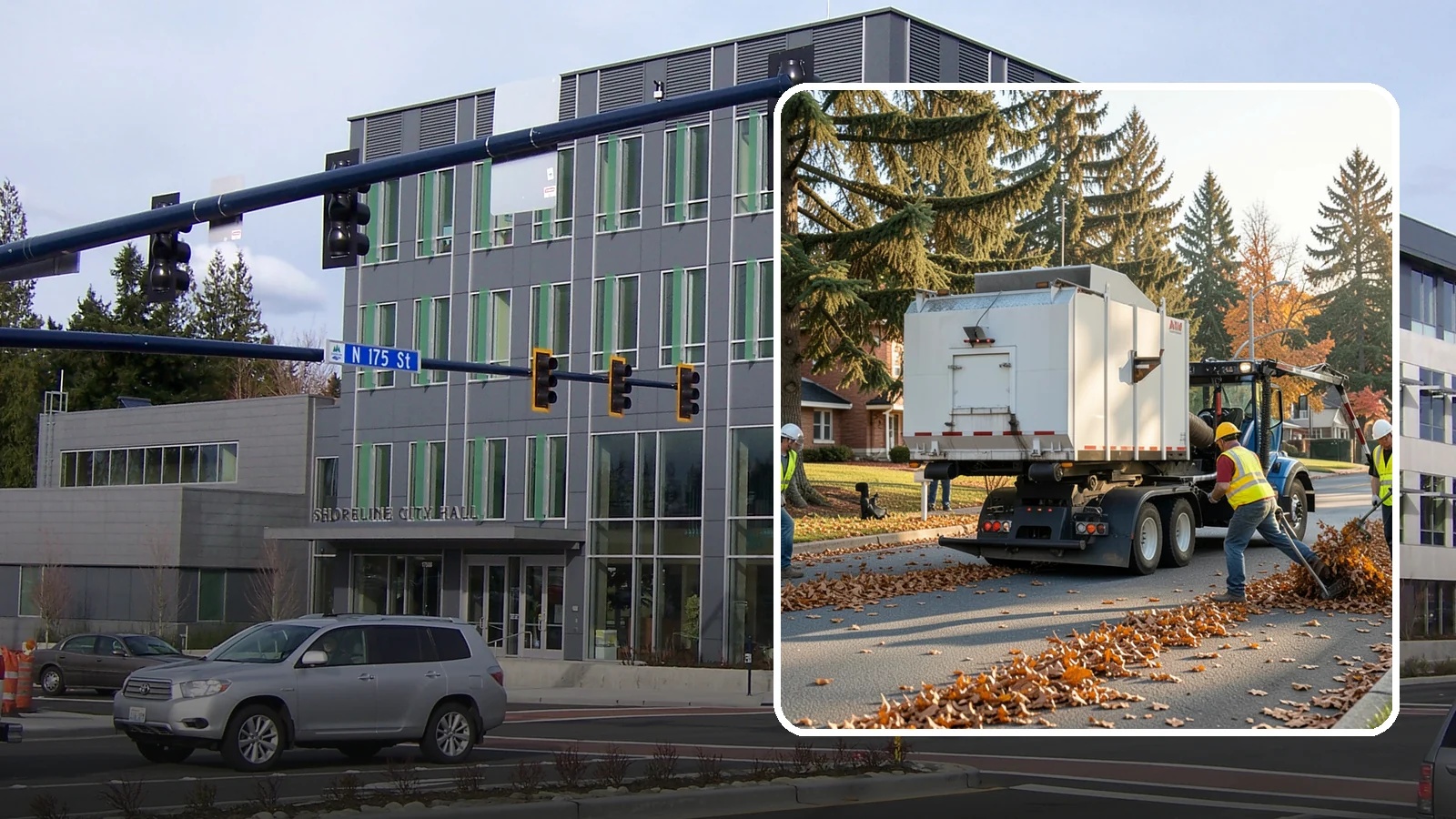 Leaf Collection in Shoreline, King County, WA - Seasonal collection and removal of fallen leaves from streets, gutters, and public grounds.