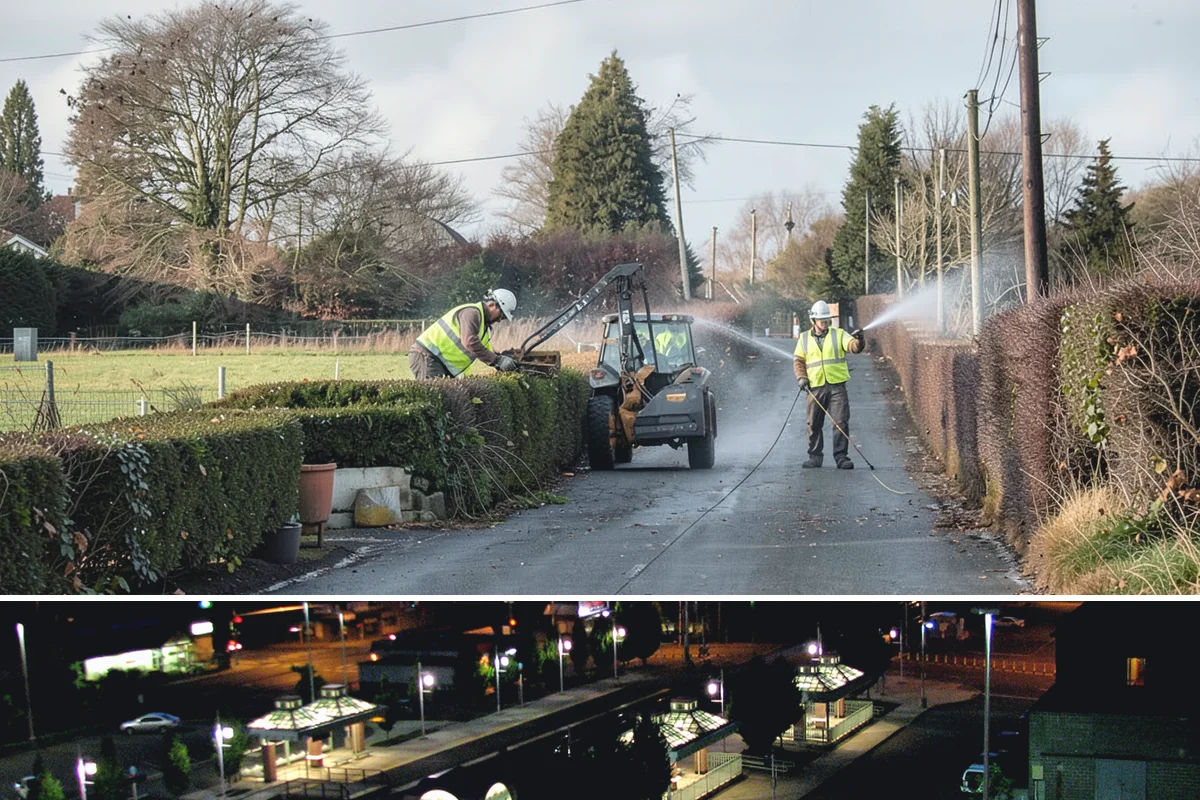 Leaf Removal Program in Auburn, King County, WA - The program is timed to the full autumn drop, with pass frequency peaking at the height of leaf fall.