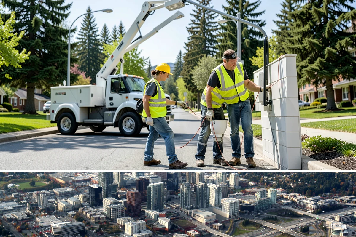 Leaf Removal Program in Bellevue, King County, WA - The program is timed to the full autumn drop, with pass frequency peaking at the height of leaf fall.