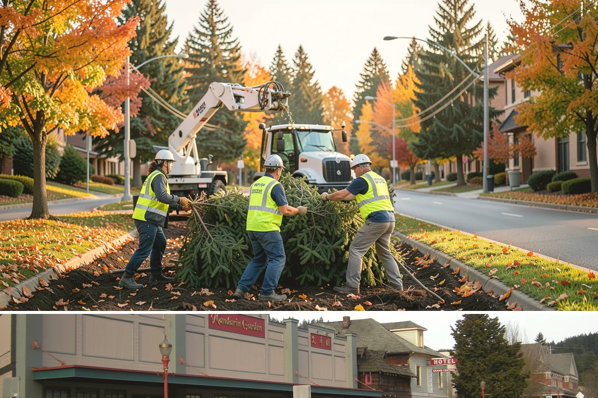 Leaf Removal Program in Issaquah, King County, WA - The program is timed to the full autumn drop, with pass frequency peaking at the height of leaf fall.