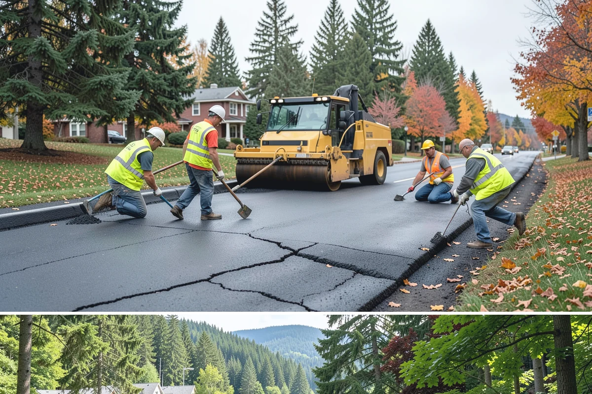Leaf Removal Program in Lake Forest Park, King County, WA - The program is timed to the full autumn drop, with pass frequency peaking at the height of leaf fall.