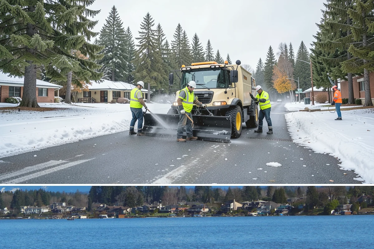 Leaf Removal Program in Lake Stevens, Snohomish County, WA - The program is timed to the full autumn drop, with pass frequency peaking at the height of leaf fall.